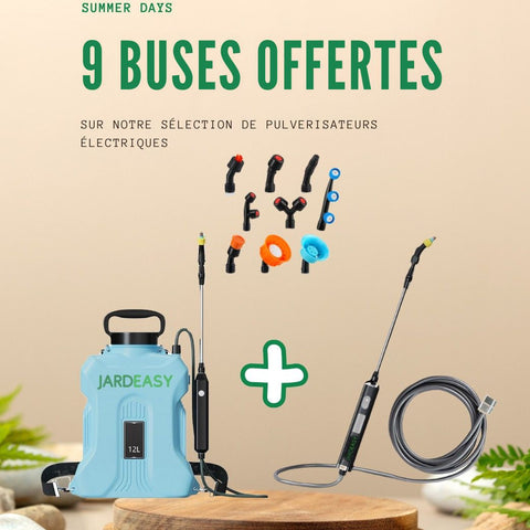 Pack Pulvérisateur à dos 12L + Lance 10m + 9 Buses offertes